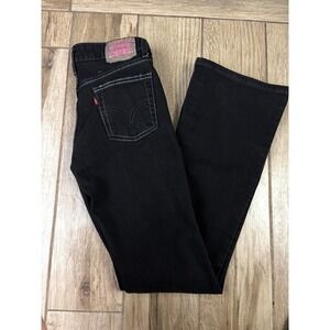 Levi's 518 Superlow Bootcut Jeans Black Y2K Low Rise Stretch 1M